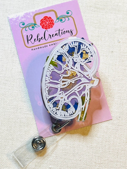 Anatomy Badge Reel -  Kidney Badge - Renal Nurse - Dialyisis Nurse - Nephrologist Badge - Nurse ID Badge Reel - Nurse Gift