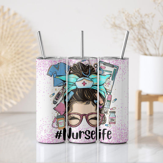 Nurse Life Skinny Tumbler - Nurse Skinny Tumbler - RN Skinny Tumbler -  20 oz Skinny Tumbler - 30 oz Skinny Tumbler - Nurse Gift