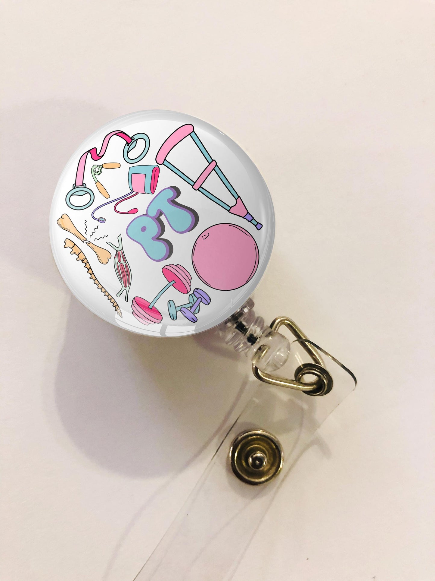 Physical Therapist Badge Reel - PT Badge Reel - ID Retractable badge, ID Badge Reel - Pt Gift