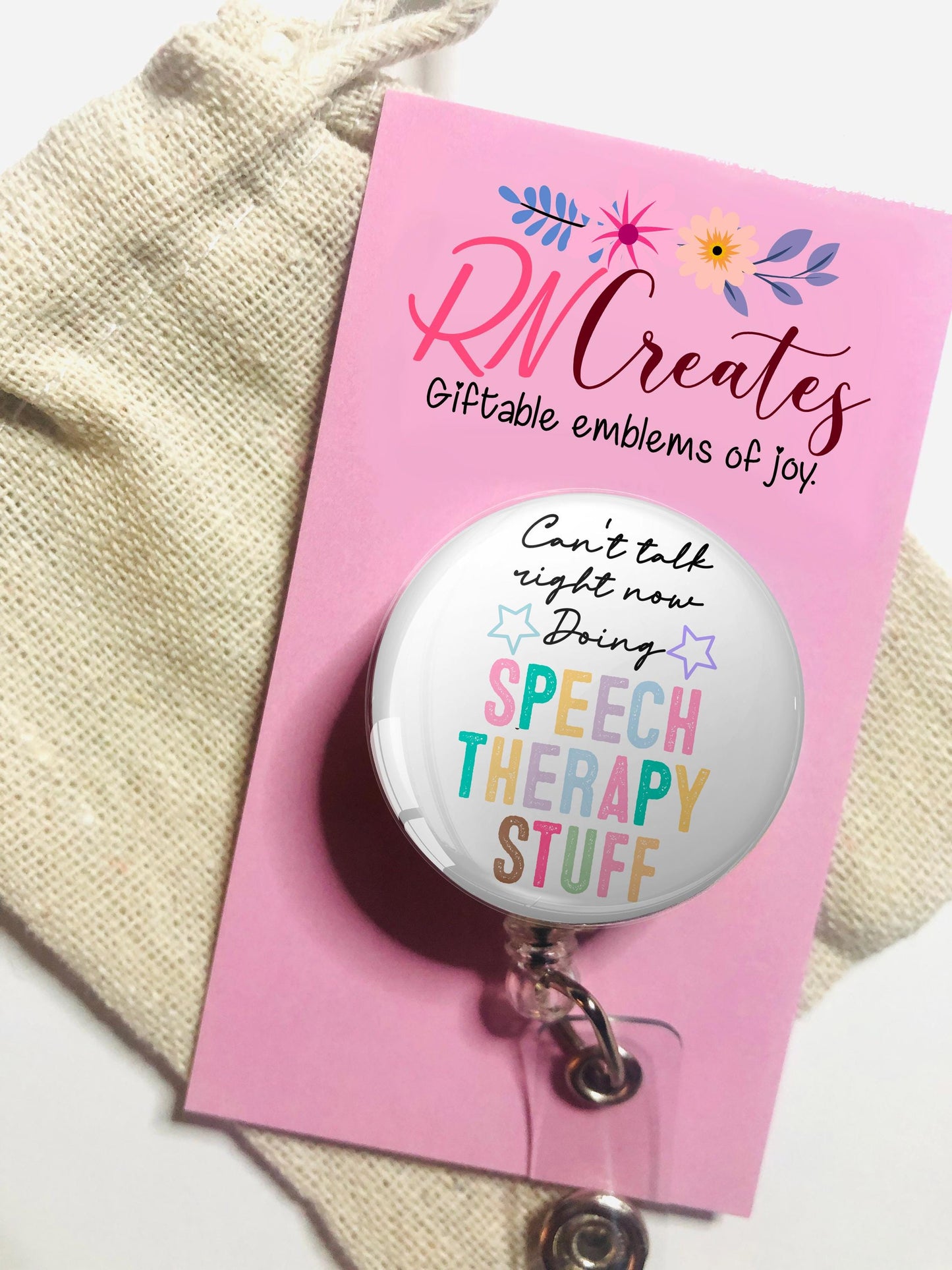 Can't Talk Right Now Doing Speech Therapist Stuff Badge Reel - ST Badge Reel - ID Retractable badge, ID Badge Reel - St Gift