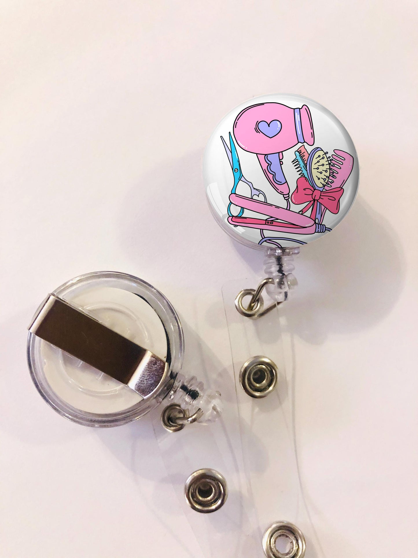 Hair Stylist Badge Reel- ID Retractable badge, ID Badge Reel, Hair Stylist Gift