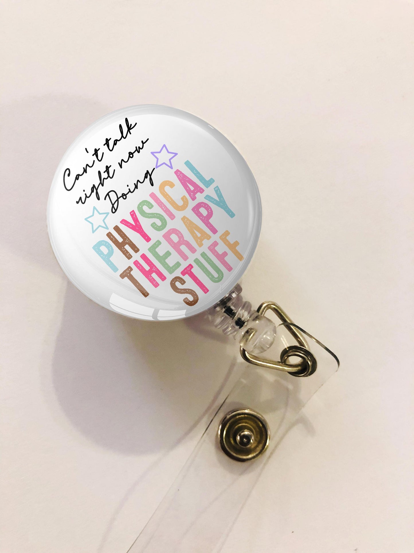 Can't Talk Right Now Doing Physical Therapist Stuff Badge Reel - PT Badge Reel - ID Retractable badge, ID Badge Reel - Pt Gift