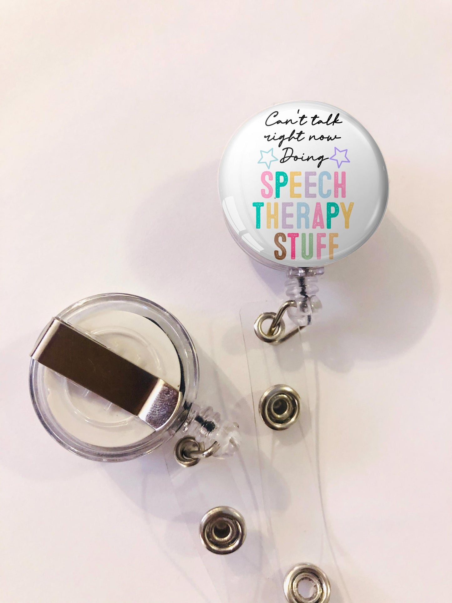 Can't Talk Right Now Doing Speech Therapist Stuff Badge Reel - ST Badge Reel - ID Retractable badge, ID Badge Reel - St Gift