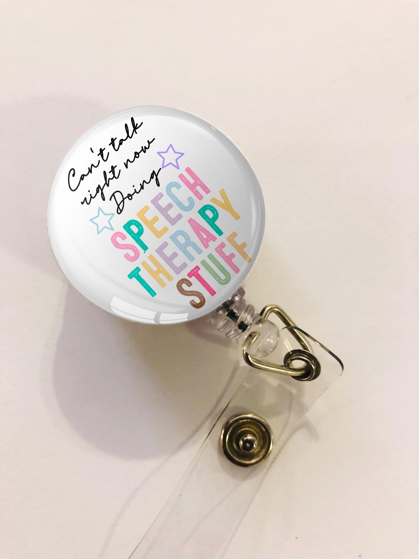 Can't Talk Right Now Doing Speech Therapist Stuff Badge Reel - ST Badge Reel - ID Retractable badge, ID Badge Reel - St Gift