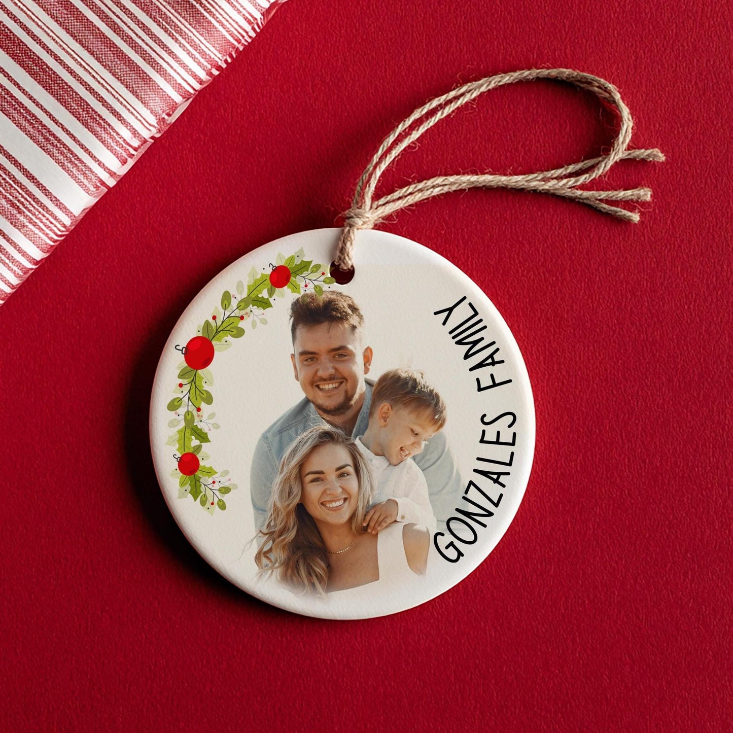 Personalized Family Christmas Ornament, Custom Family Ornament, Ceramic Ornament, Christmas Gift