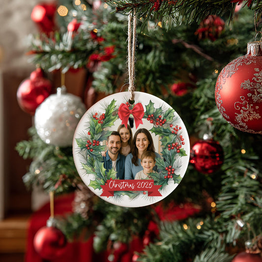 Photo Christmas Ornament, Personalized Family Ornament, Ceramic Ornament, Christmas Gift