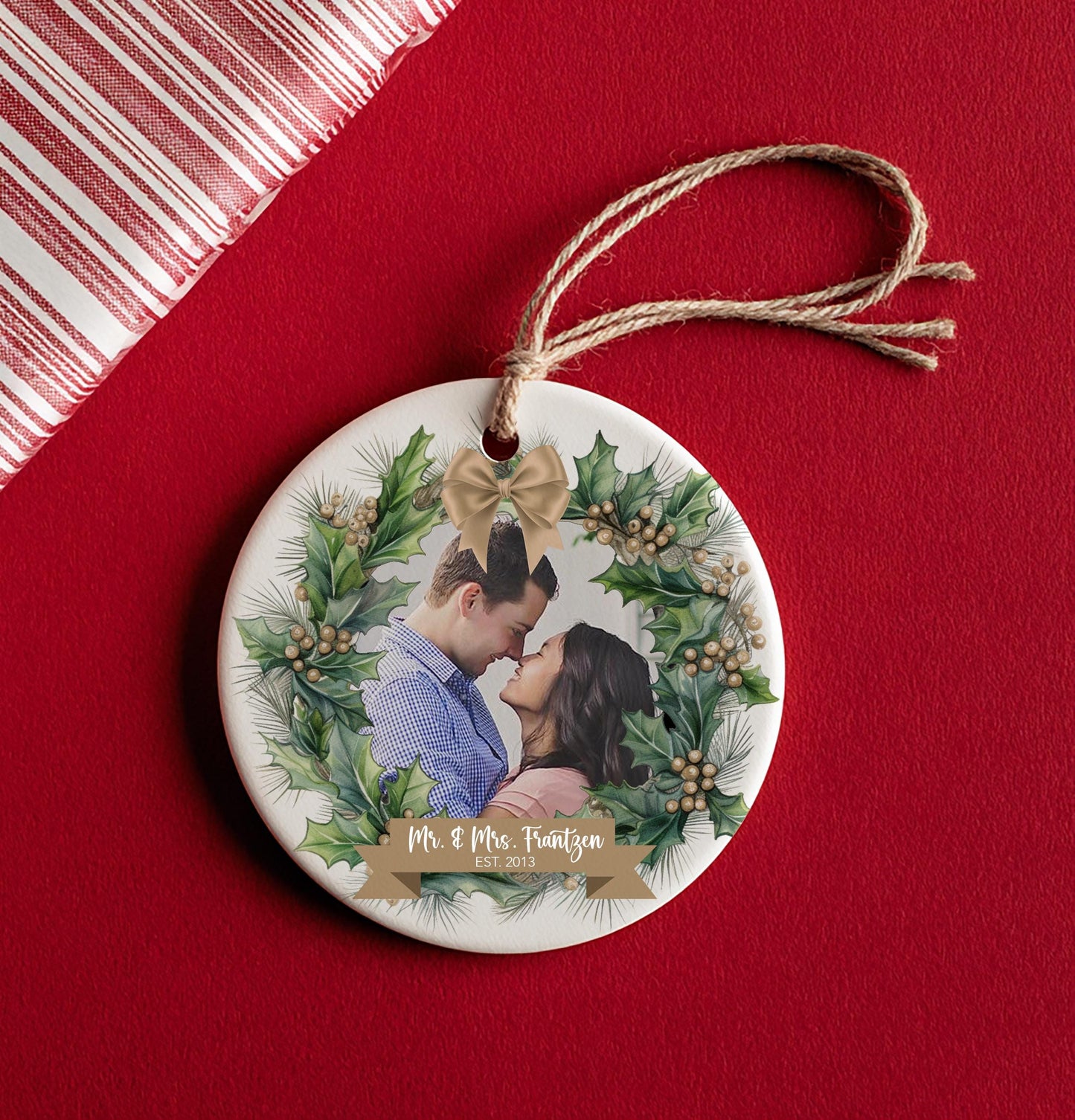 Photo Christmas Ornament, Personalized Family Ornament, Ceramic Ornament, Christmas Gift