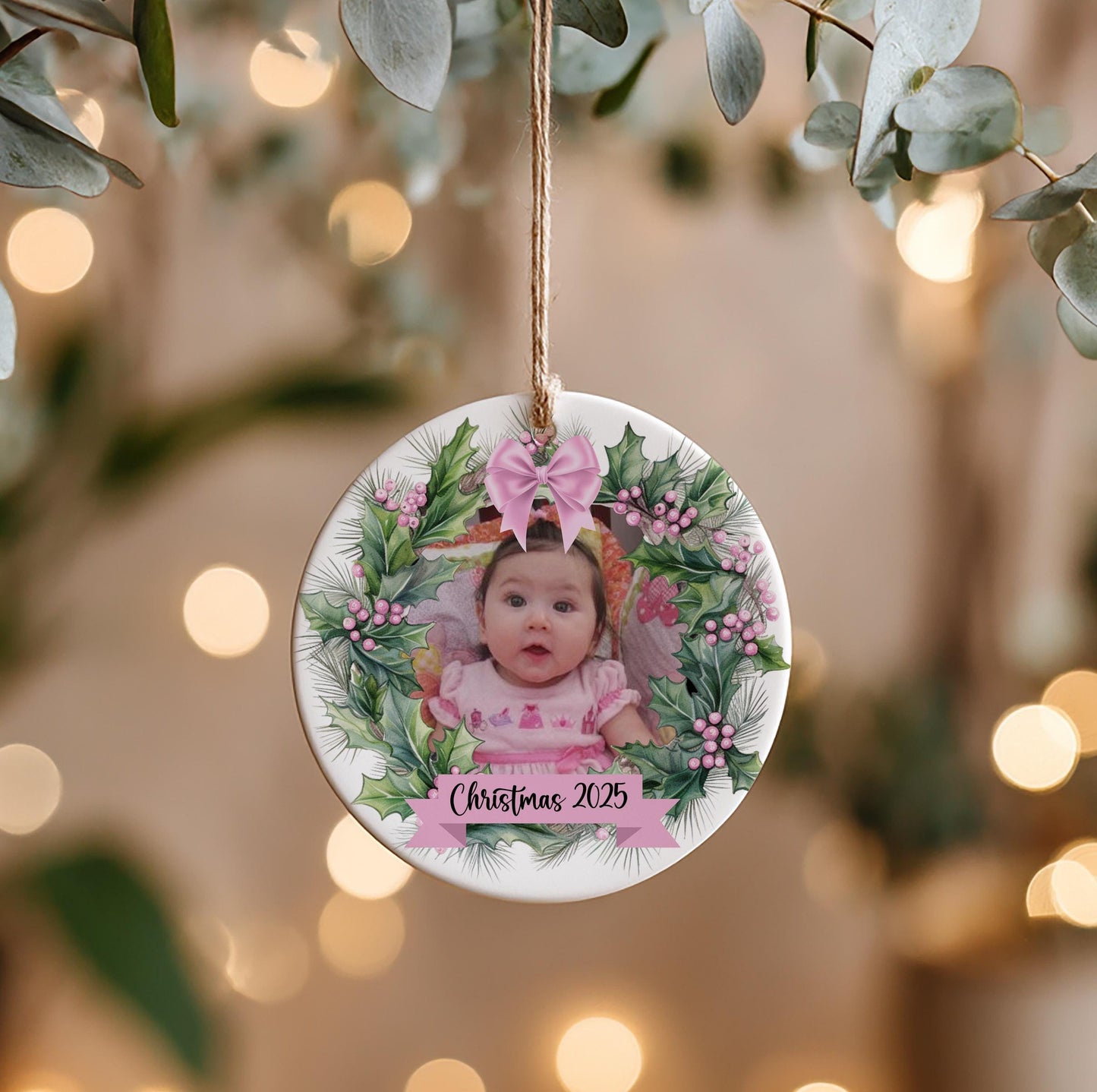 Photo Christmas Ornament, Personalized Family Ornament, Ceramic Ornament, Christmas Gift