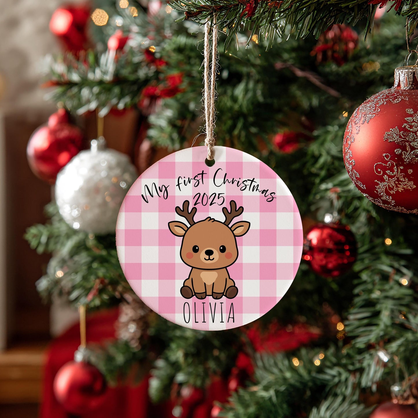 Personalized Baby's First Christmas Ornament, First Christmas Ornament, Baby Ornament, Ceramic Ornament