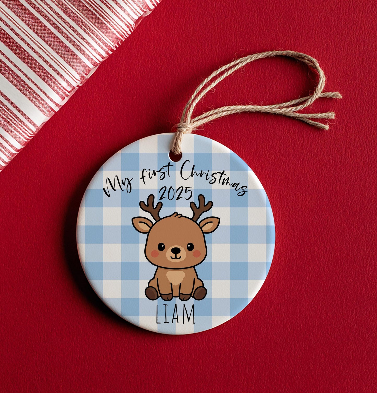 Personalized Baby's First Christmas Ornament, First Christmas Ornament, Baby Ornament, Ceramic Ornament