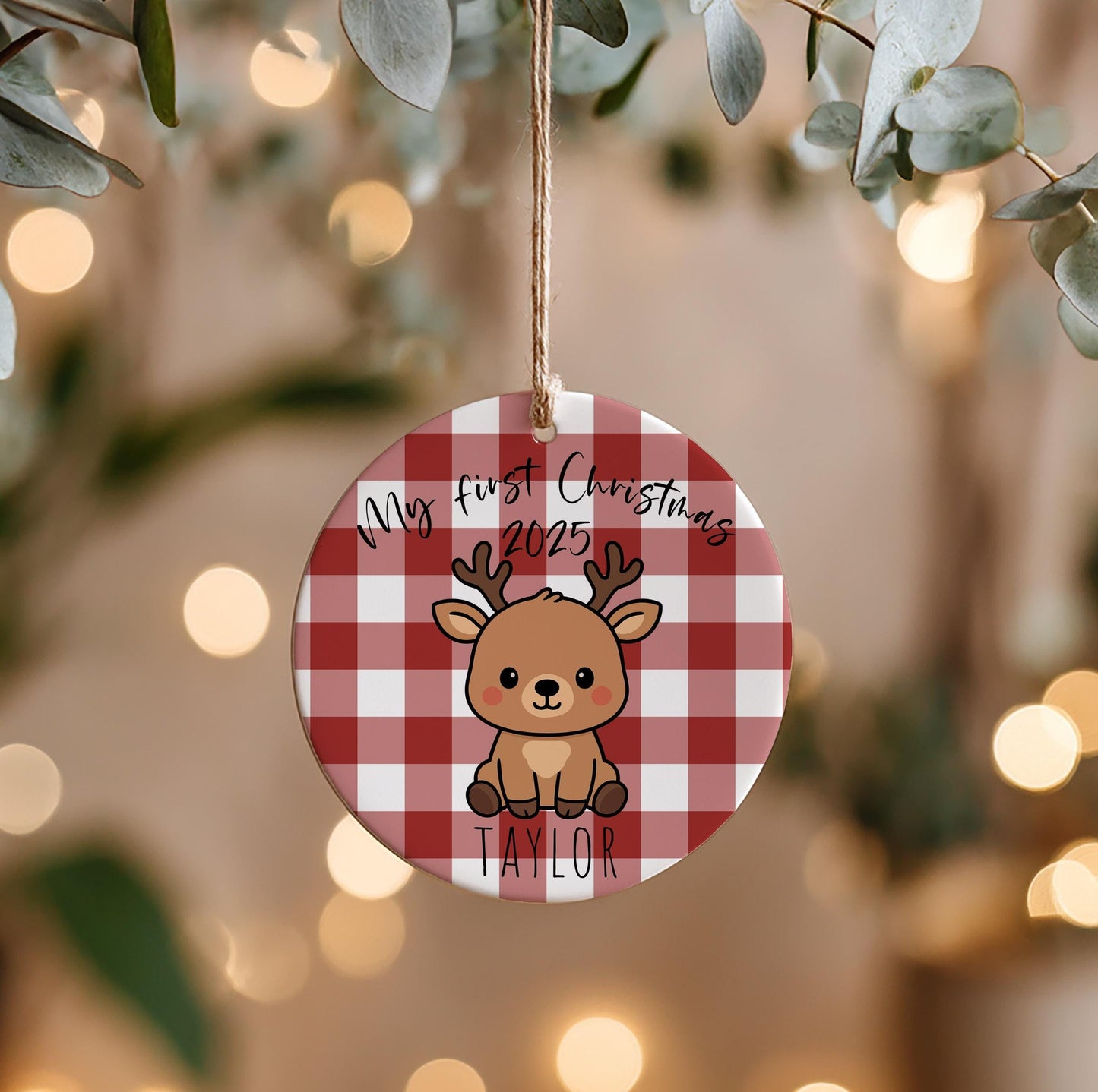 Personalized Baby's First Christmas Ornament, First Christmas Ornament, Baby Ornament, Ceramic Ornament