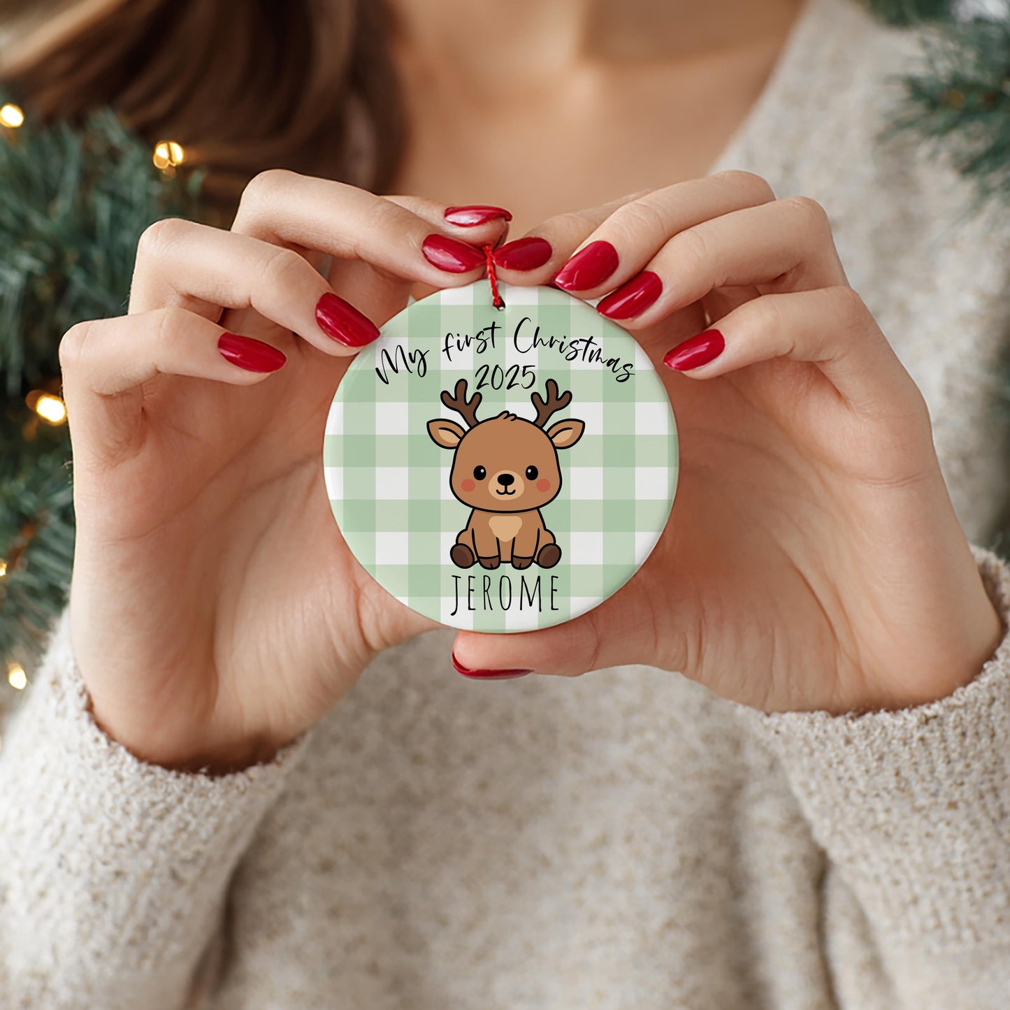 Personalized Baby's First Christmas Ornament, First Christmas Ornament, Baby Ornament, Ceramic Ornament