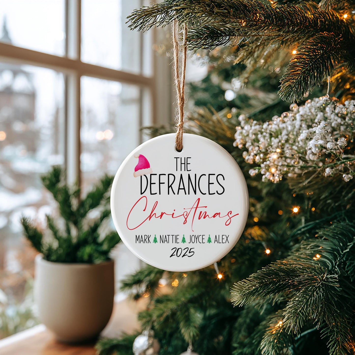 Peresonalized Family Christmas Ceramic Ornament, Ceramic Ornament, Christmas Gift