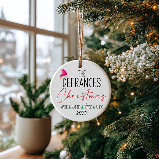 Peresonalized Family Christmas Ceramic Ornament, Ceramic Ornament, Christmas Gift