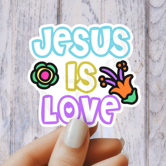 Jesus is Love Sticker - Religious Sticker - Christian Sticker - Bible Sticker