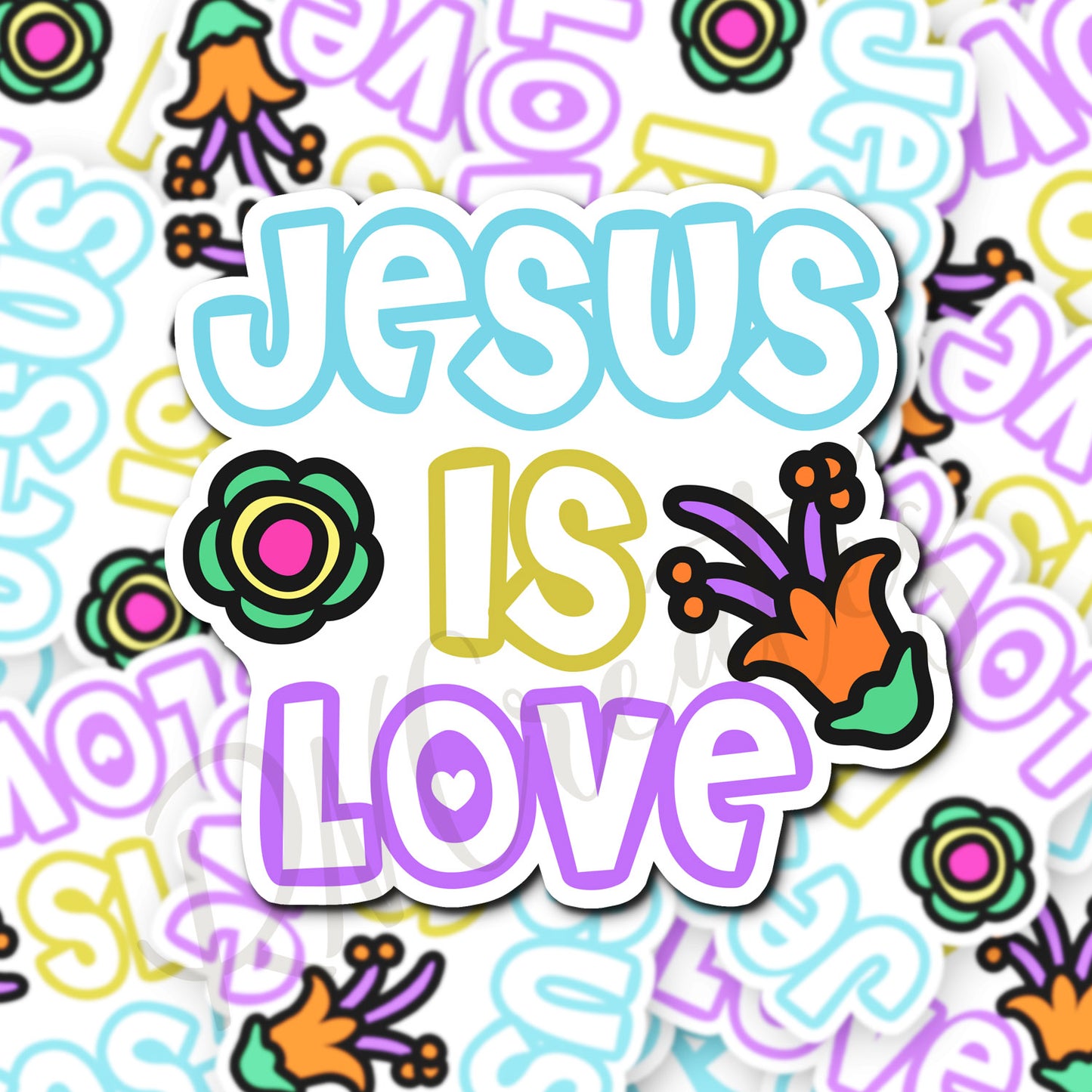 Jesus is Love Sticker - Religious Sticker - Christian Sticker - Bible Sticker