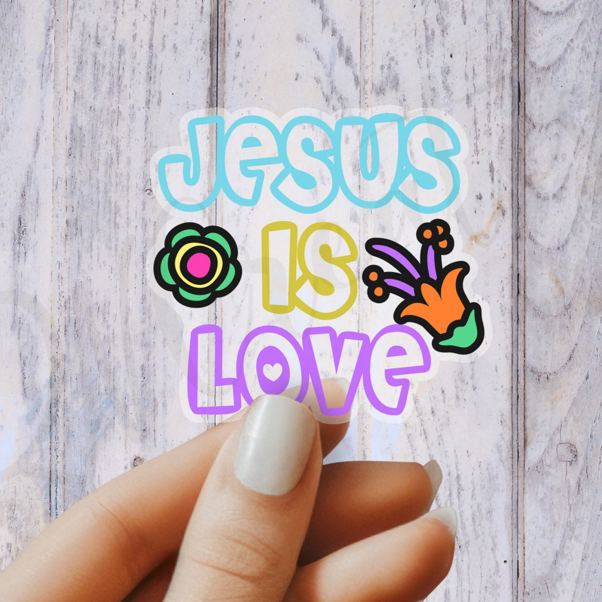 Jesus is Love Sticker - Religious Sticker - Christian Sticker - Bible Sticker