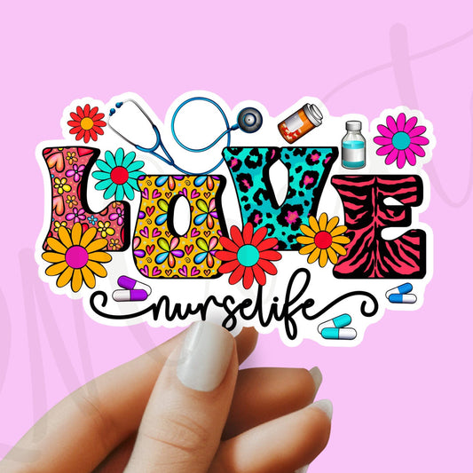 Love Nurse Life Sticker - Nurse Sticker - RN Sticker - Nurse Gift - Decorative Sticker - Sticker