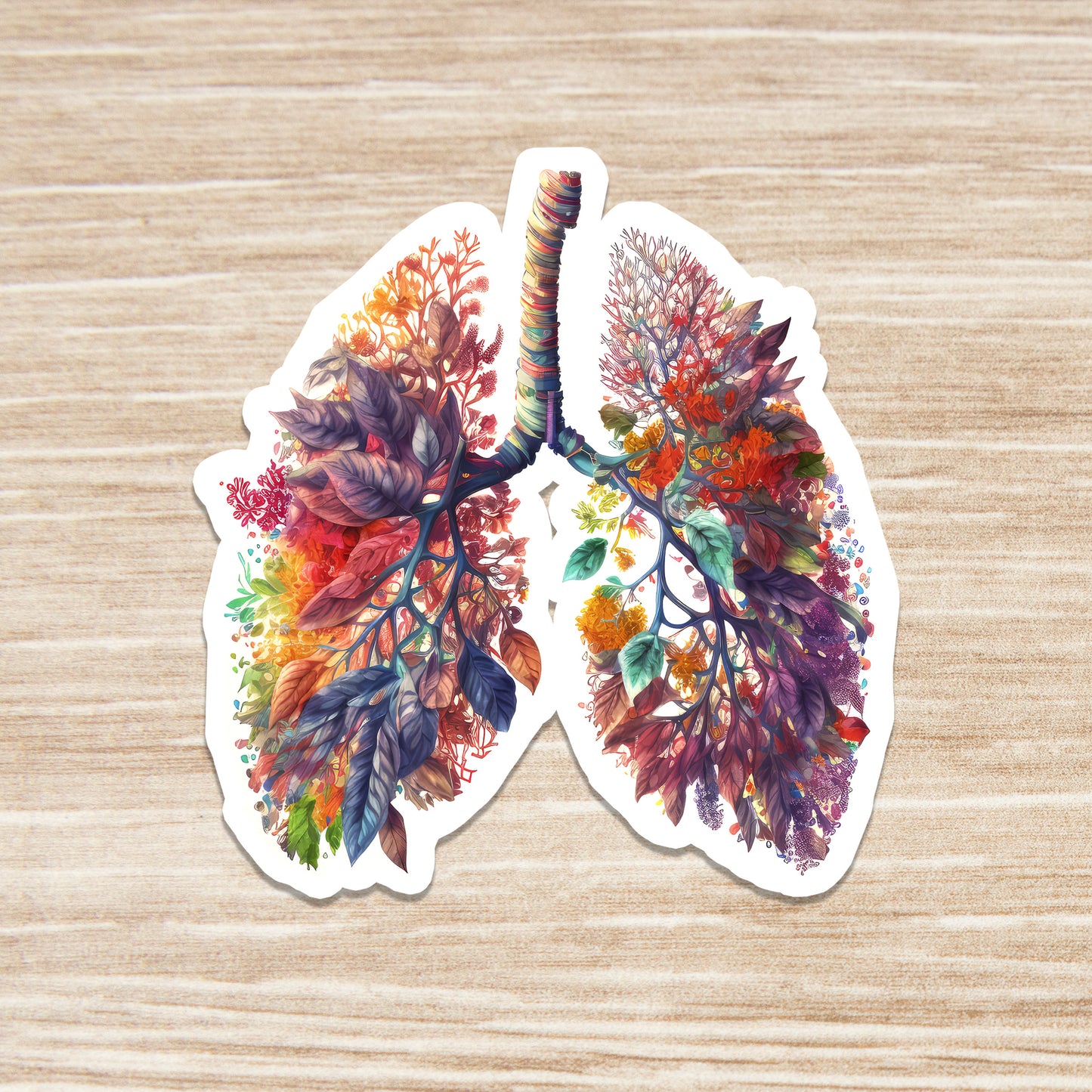 Lungs Sticker - Lungs with Flower Sticker - Anatomy Sticker -  Medical Sticker - Medical Gift - Decorative Sticker - Sticker