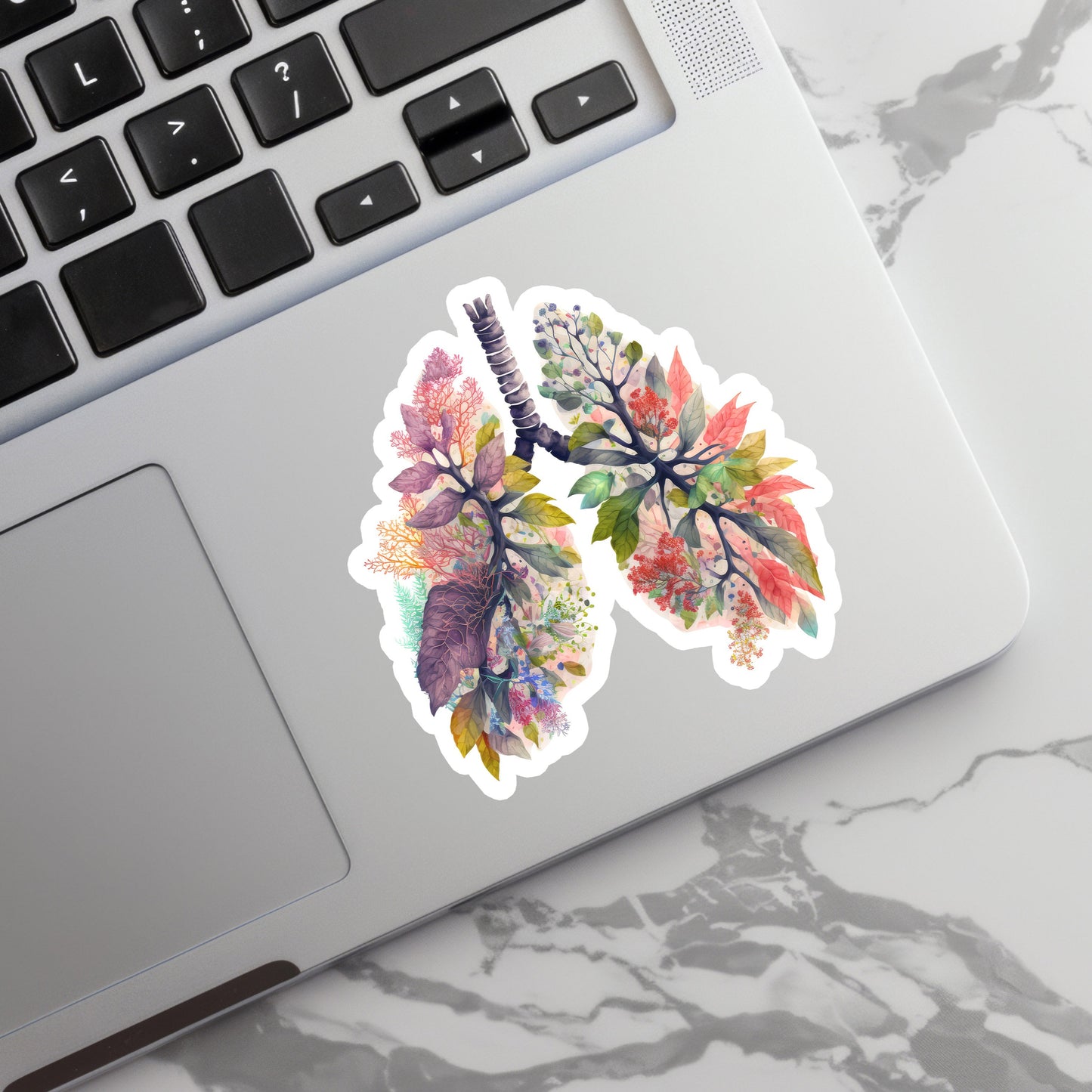 Lungs Sticker - Lungs with Flower Sticker - Anatomy Sticker -  Medical Sticker - Medical Gift - Decorative Sticker - Sticker