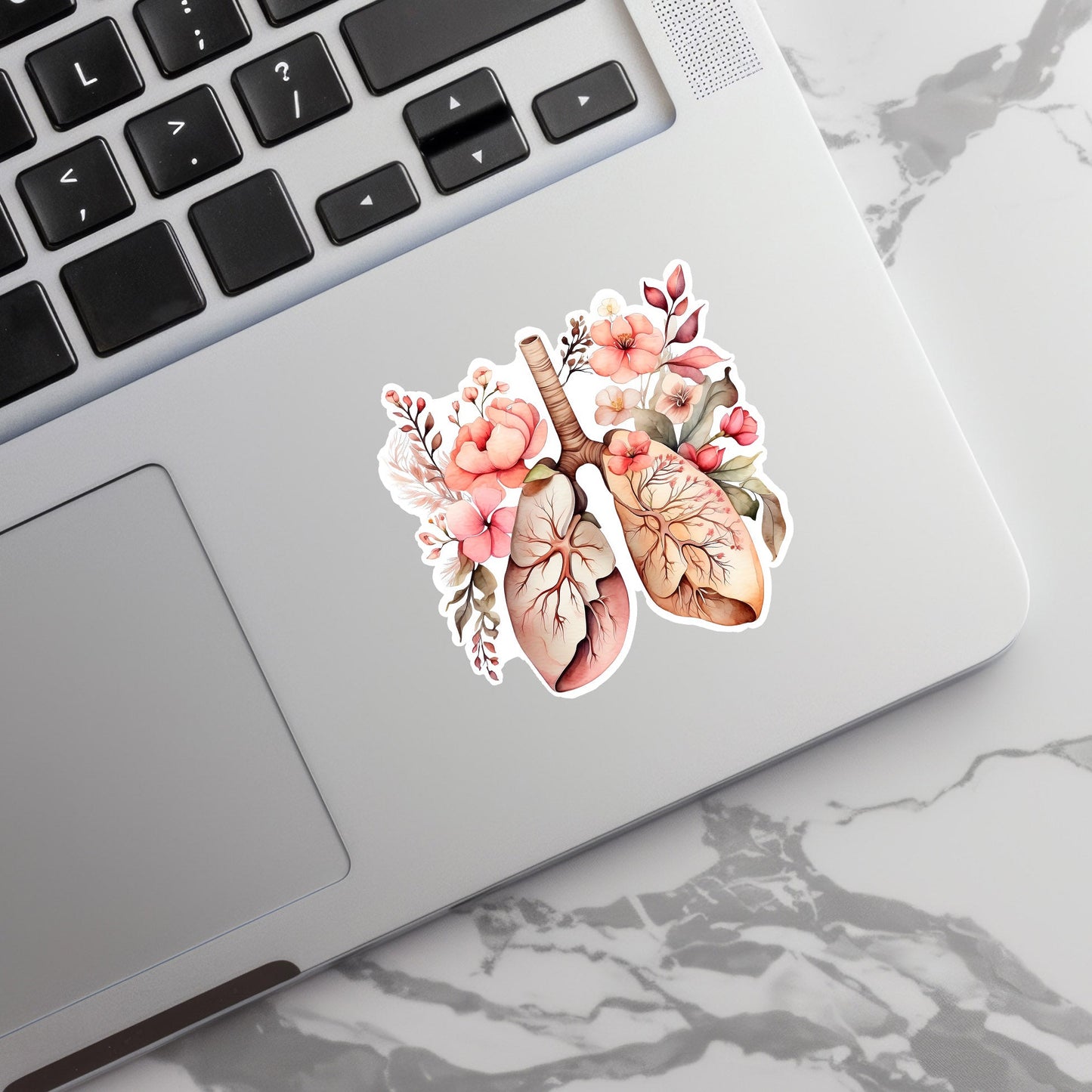 Lungs Sticker - Lungs with Flower Sticker - Anatomy Sticker -  Medical Sticker - Medical Gift - Decorative Sticker - Sticker