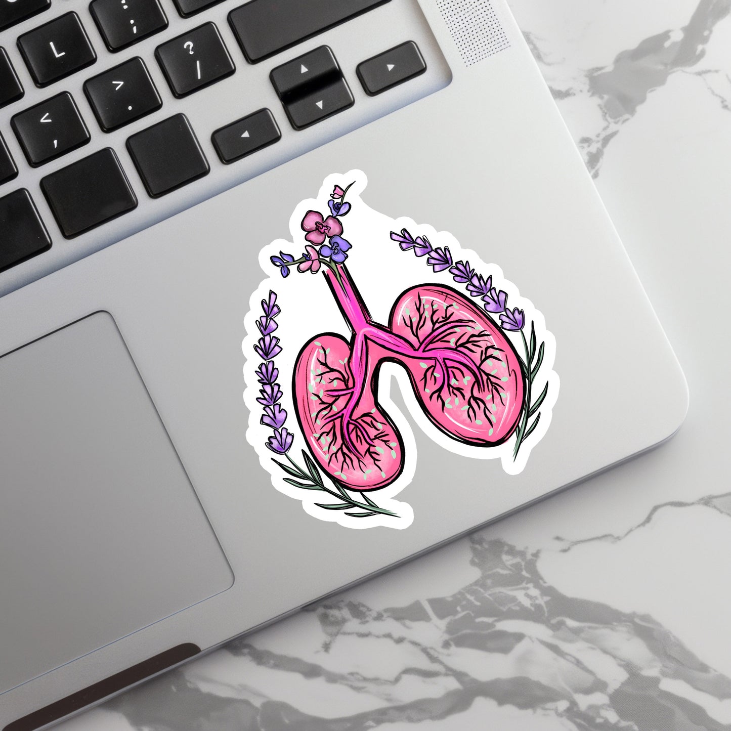 Lungs Sticker - Lungs with Flower Sticker - Anatomy Sticker -  Medical Sticker - Medical Gift - Decorative Sticker - Sticker