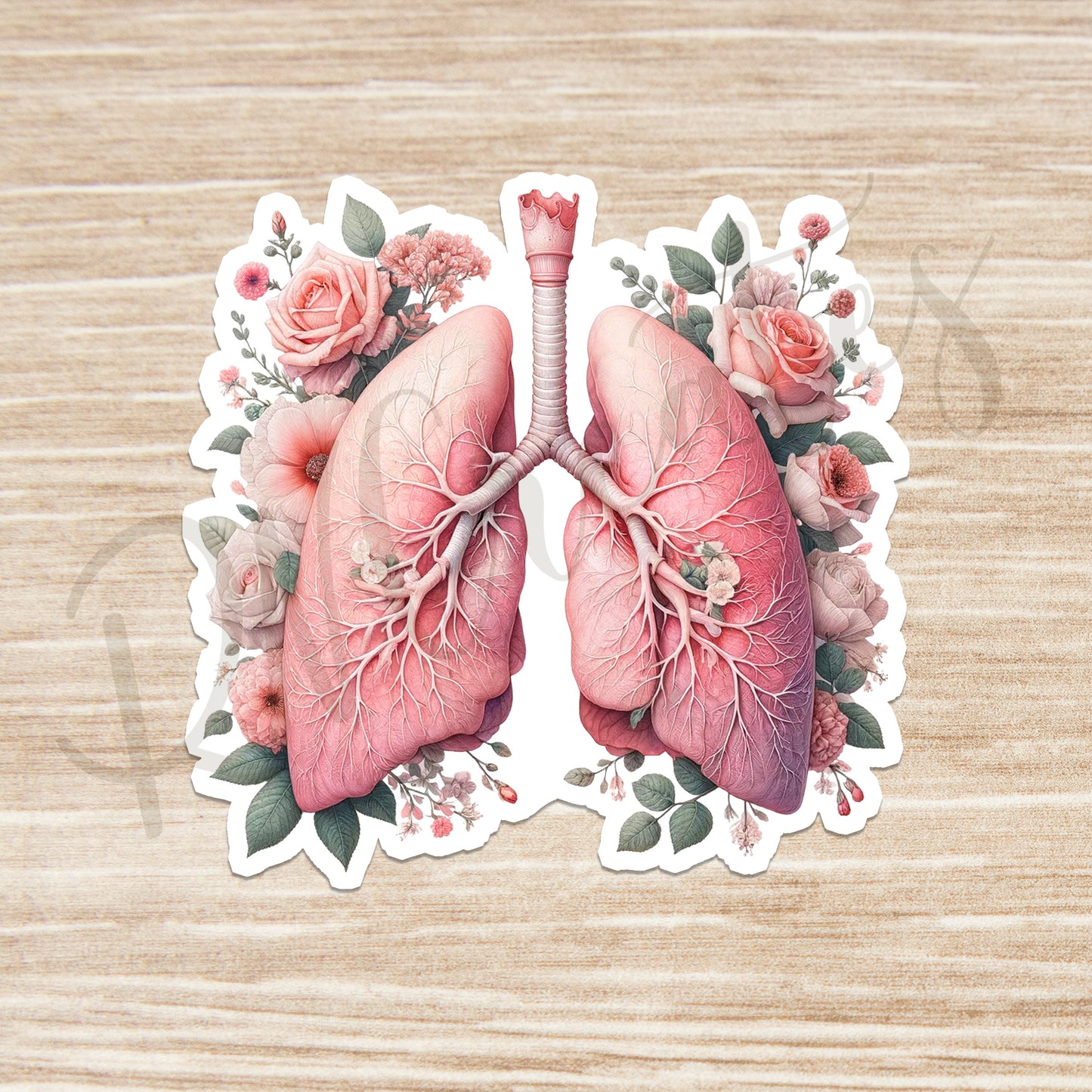 Lungs Sticker - Lungs with Flower Sticker - Anatomy Sticker -  Medical Sticker - Medical Gift - Decorative Sticker - Sticker