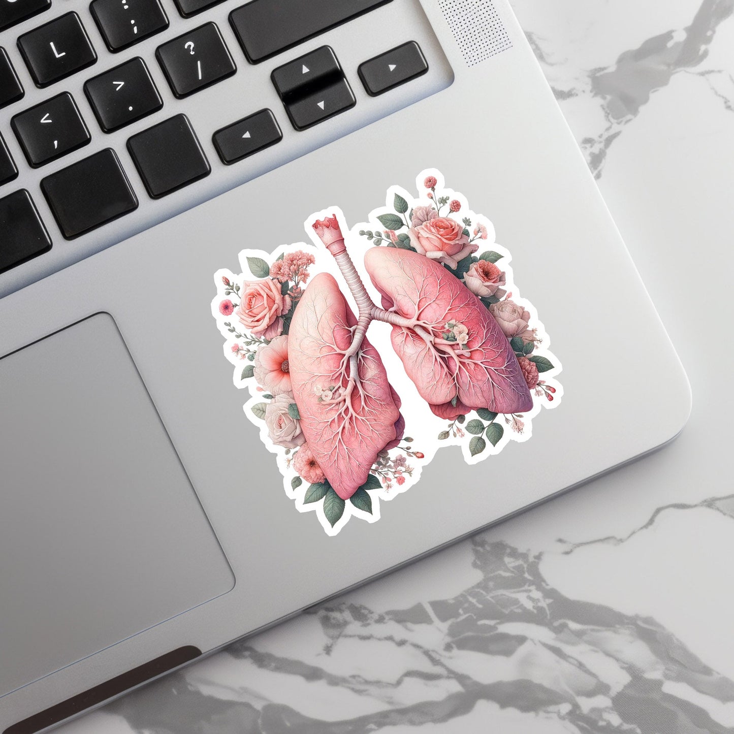 Lungs Sticker - Lungs with Flower Sticker - Anatomy Sticker -  Medical Sticker - Medical Gift - Decorative Sticker - Sticker