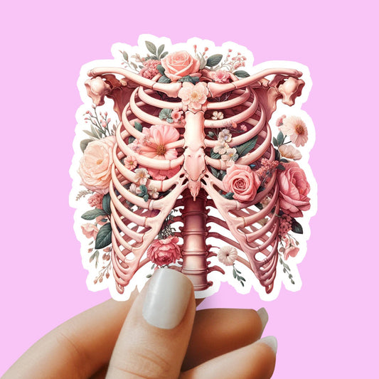 Lungs Sticker - Lungs with Flower Sticker - Anatomy Sticker -  Medical Sticker - Medical Gift - Decorative Sticker - Sticker