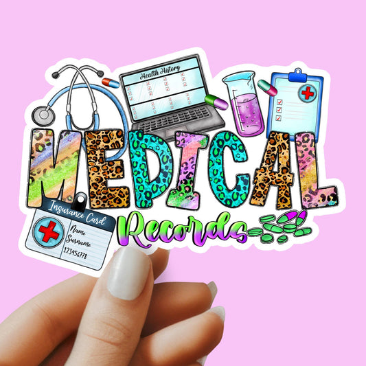 Medical Records Sticker - Decorative Sticker - Sticker