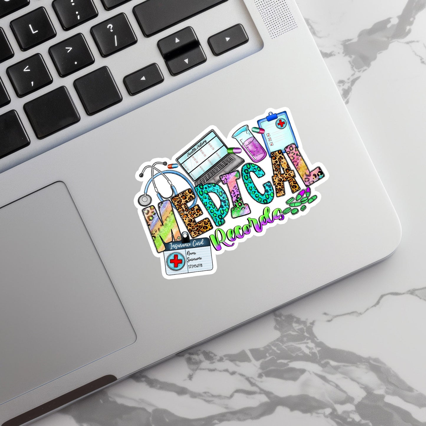 Medical Records Sticker - Decorative Sticker - Sticker