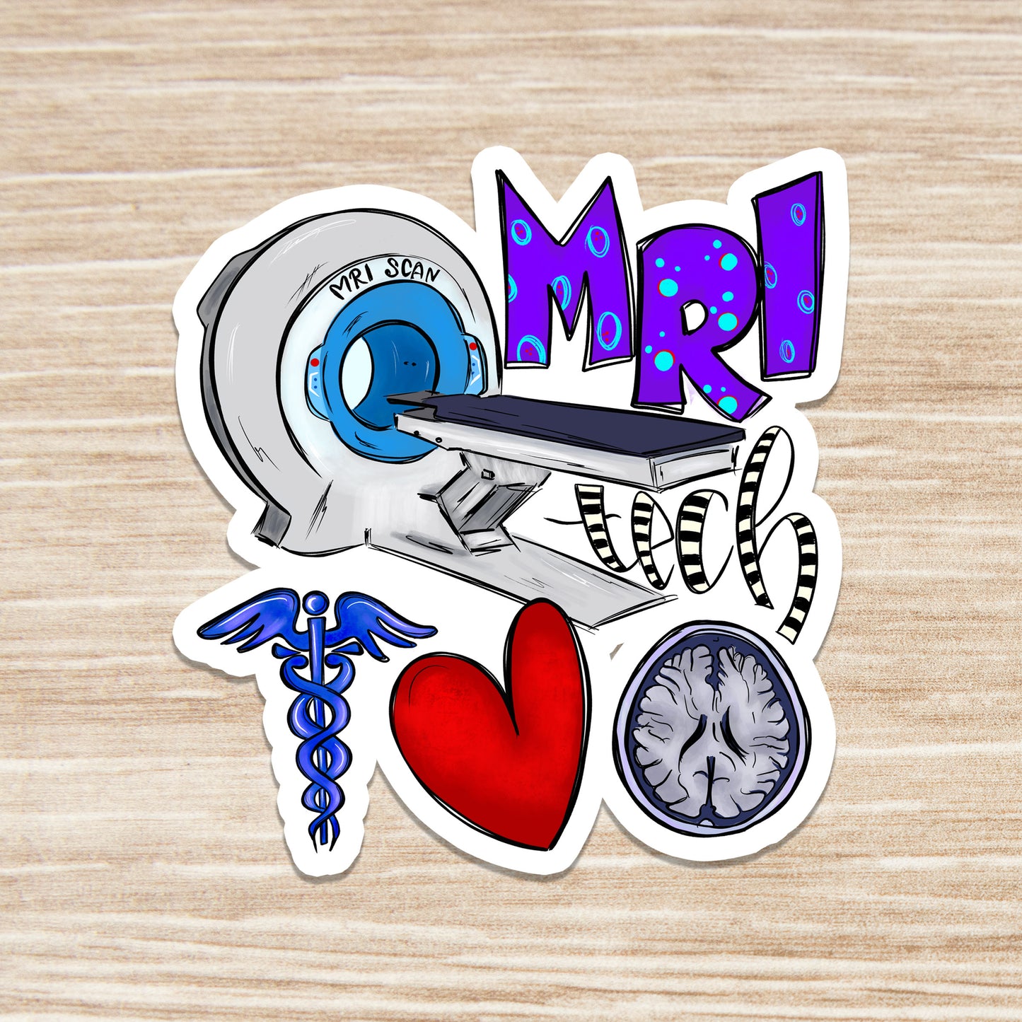 MRI Tech Sticker - Radiologist Sticker - Decorative Sticker - Sticker