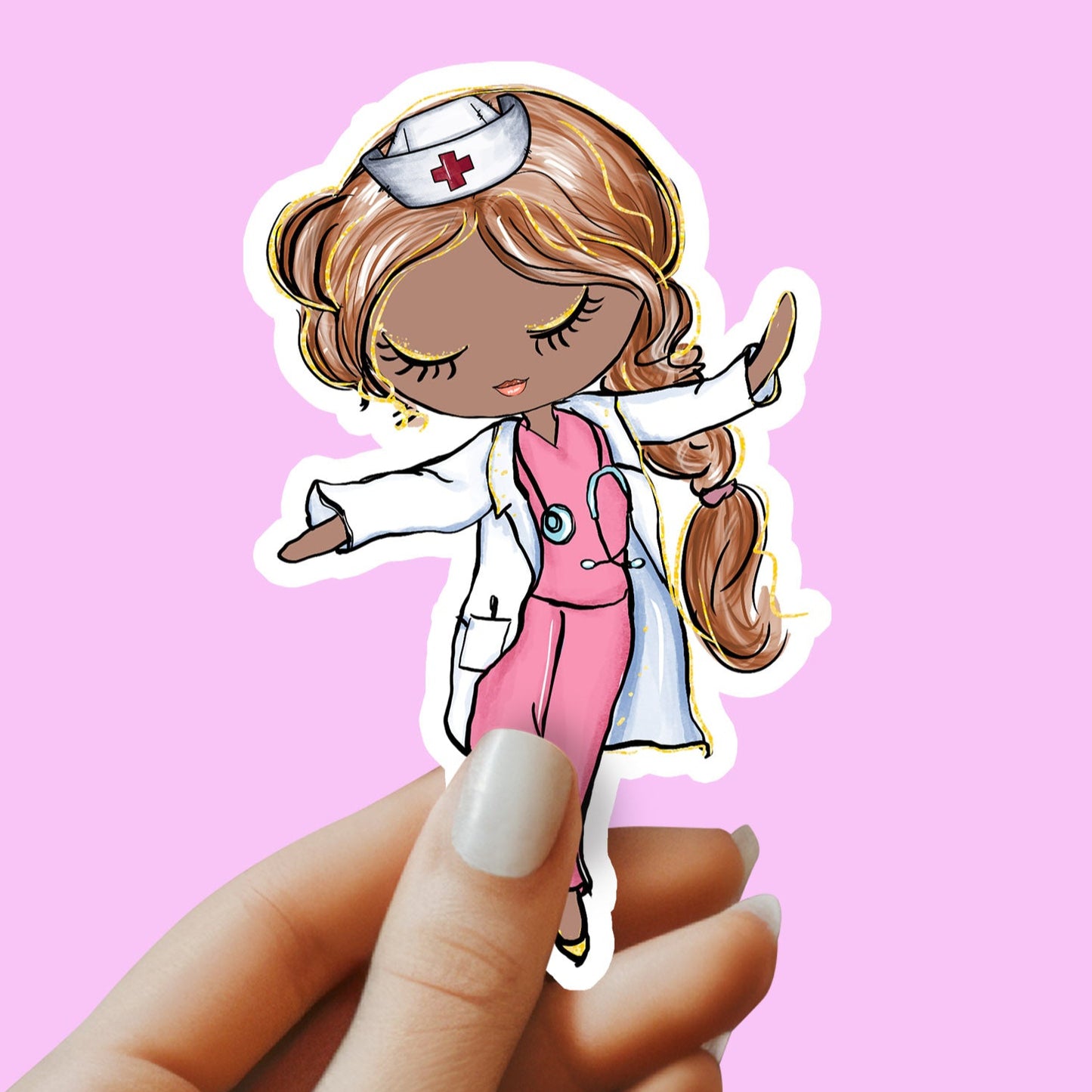 Girl Doctor Sticker - Medical Sticker - Decorative Sticker - Sticker