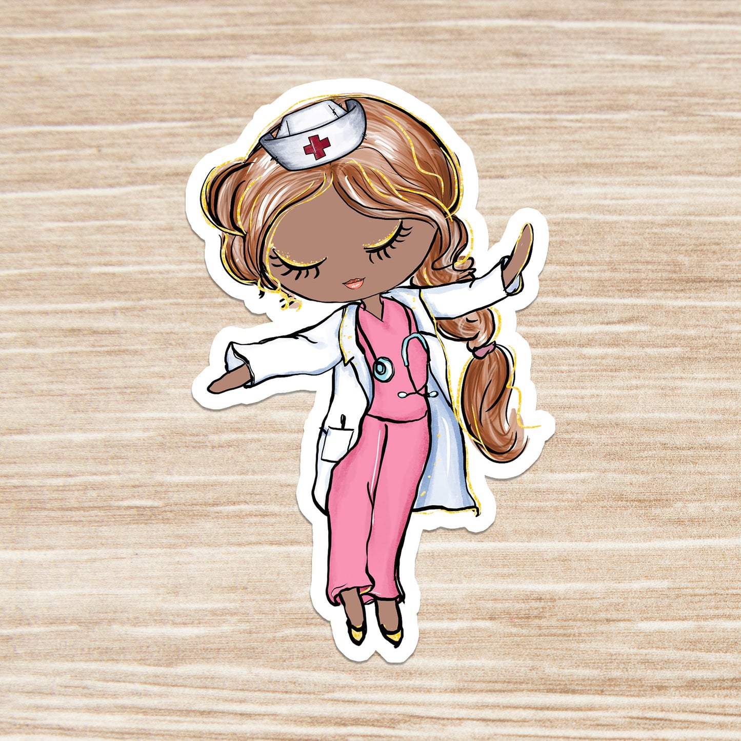 Girl Doctor Sticker - Medical Sticker - Decorative Sticker - Sticker