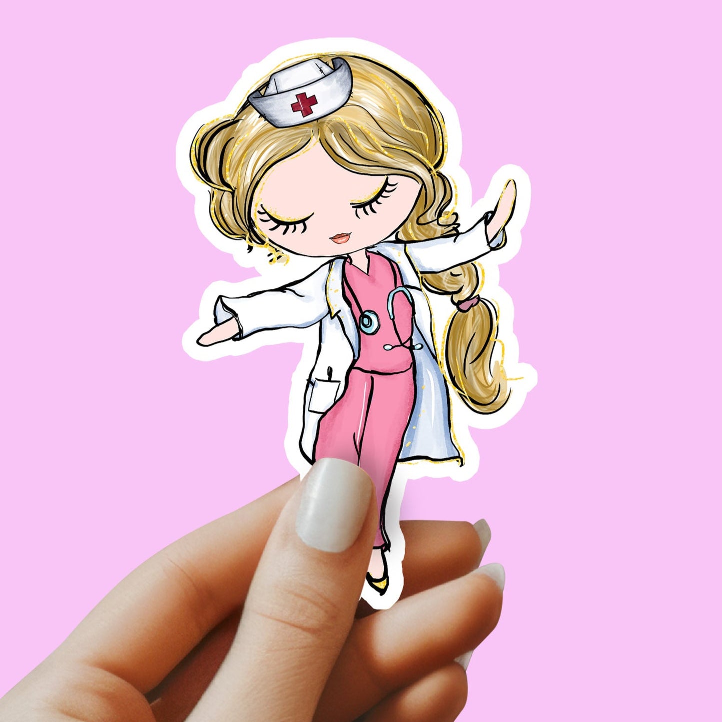 Girl Doctor Sticker - Medical Sticker - Decorative Sticker - Sticker