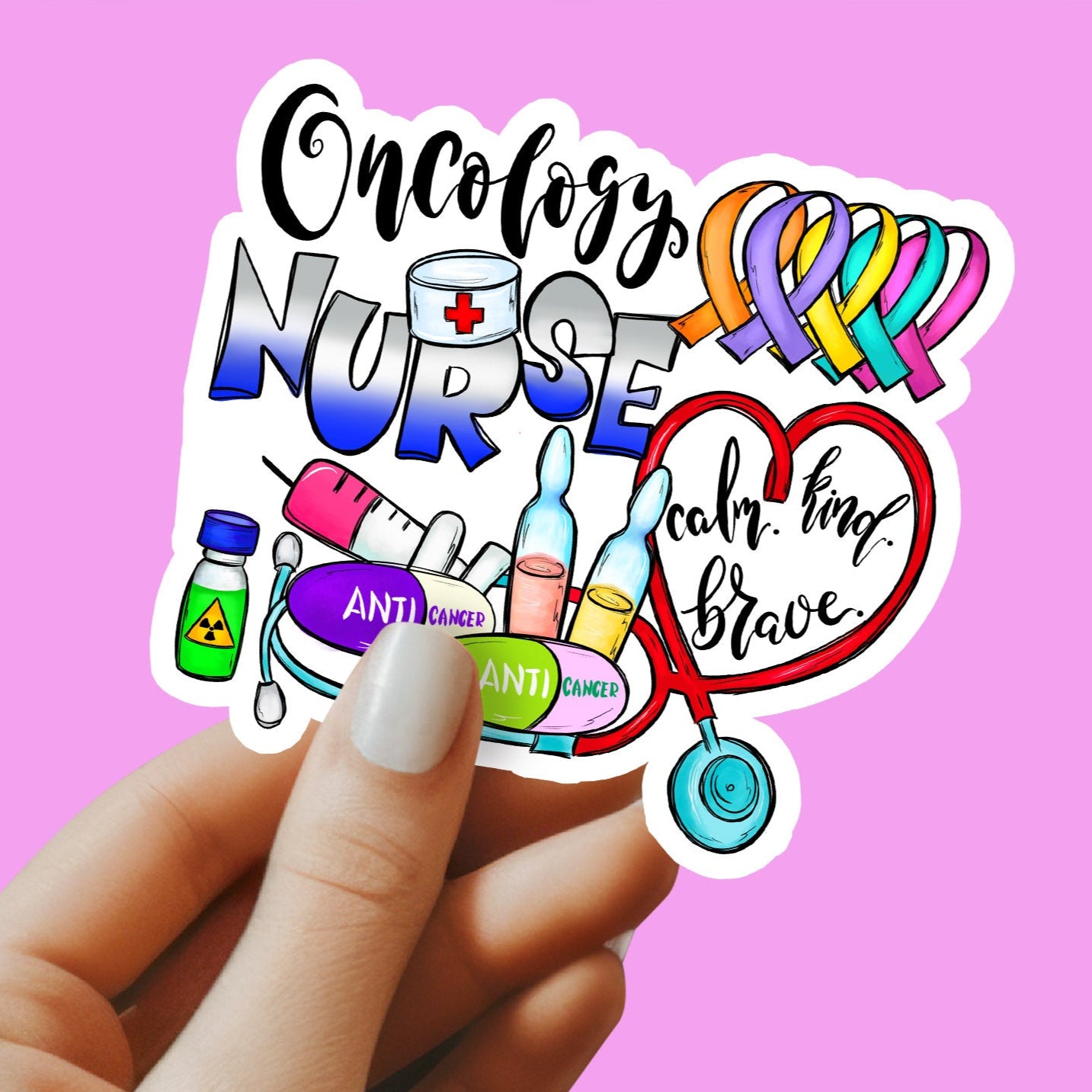 Oncology Nurse Sticker - RN Sticker - Nurse Gift - Decorative Sticker - Sticker