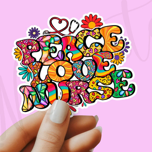 Peace Love Nurse Sticker - Nurse Sticker - RN Sticker - Nurse Gift - Decorative Sticker - Sticker