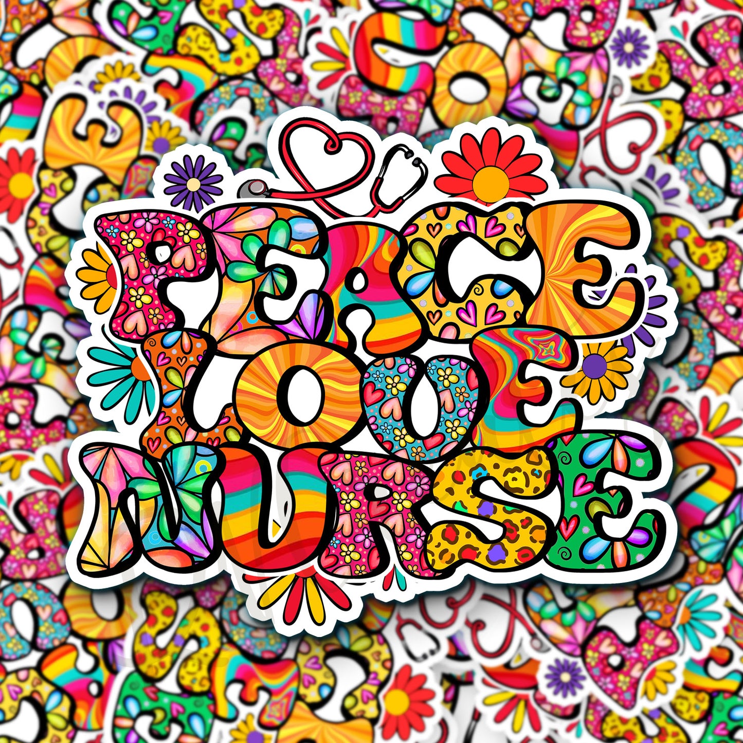 Peace Love Nurse Sticker - Nurse Sticker - RN Sticker - Nurse Gift - Decorative Sticker - Sticker