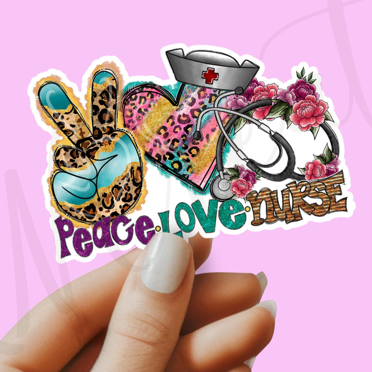 Peace Love RN Sticker - Nurse Sticker - RN Sticker - Nurse Gift - Decorative Sticker - Sticker