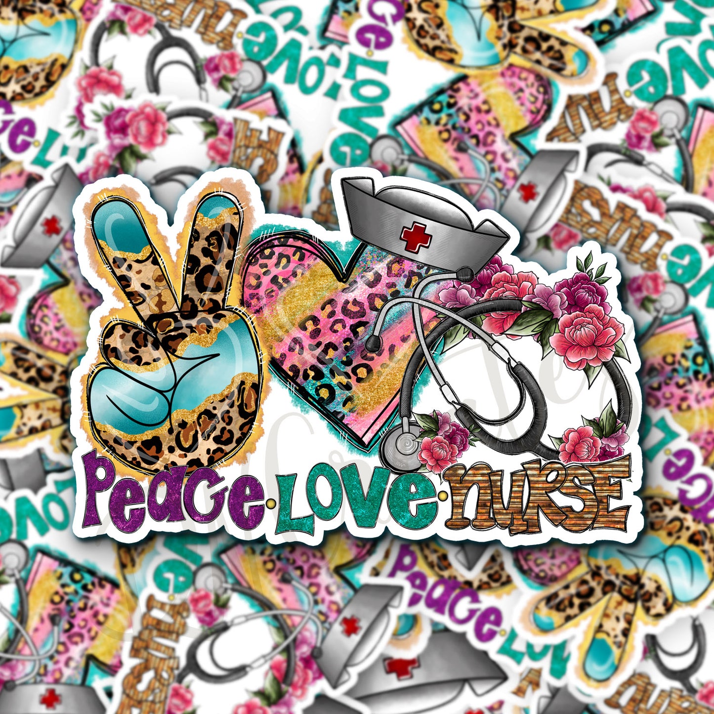 Peace Love RN Sticker - Nurse Sticker - RN Sticker - Nurse Gift - Decorative Sticker - Sticker