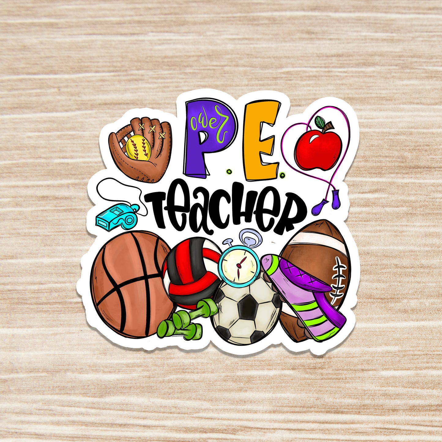 PE Teacher Sticker - Physical Education Teacher Gift - Decorative Sticker - Sticker