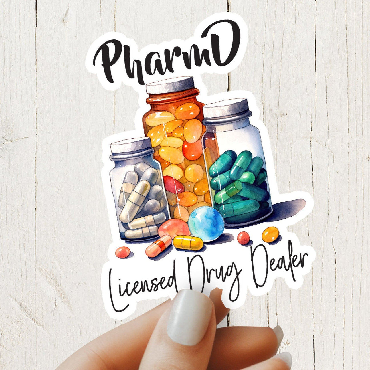 Pharm D Licensed Drug Dealer Sticker - Pharmacologist Sticker - Decorative Sticker - Sticker