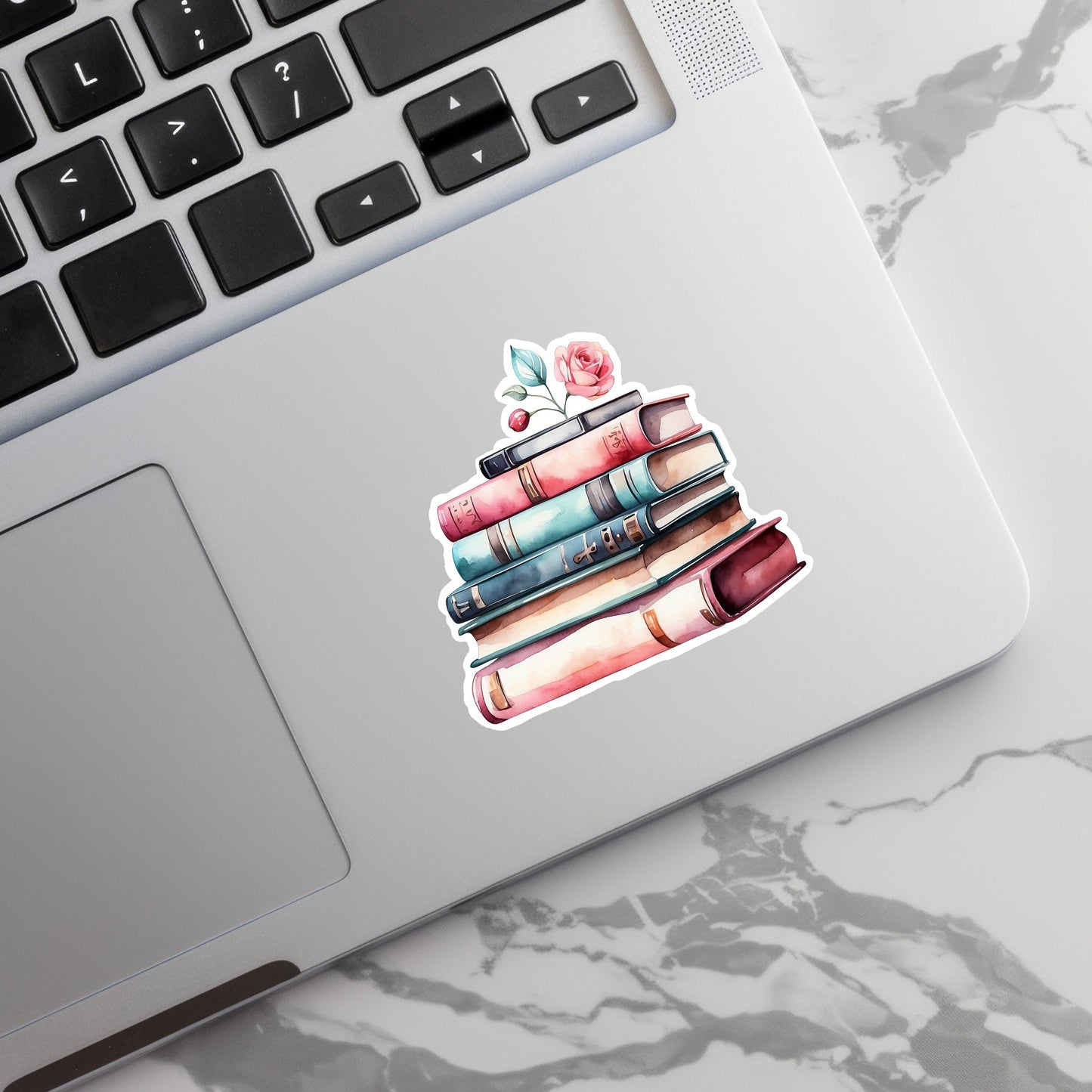 Stack of Pink Books Sticker - Books Sticker - Decorative Sticker