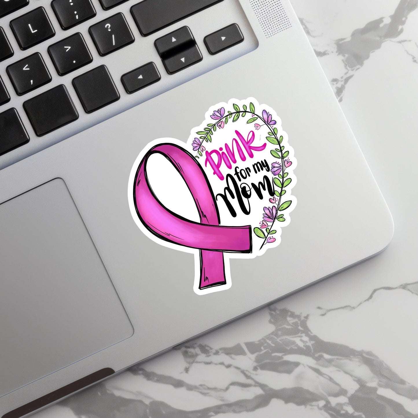 Pink Ribbon Sticker - Pink for Mom Sticker - Cancer Sticker