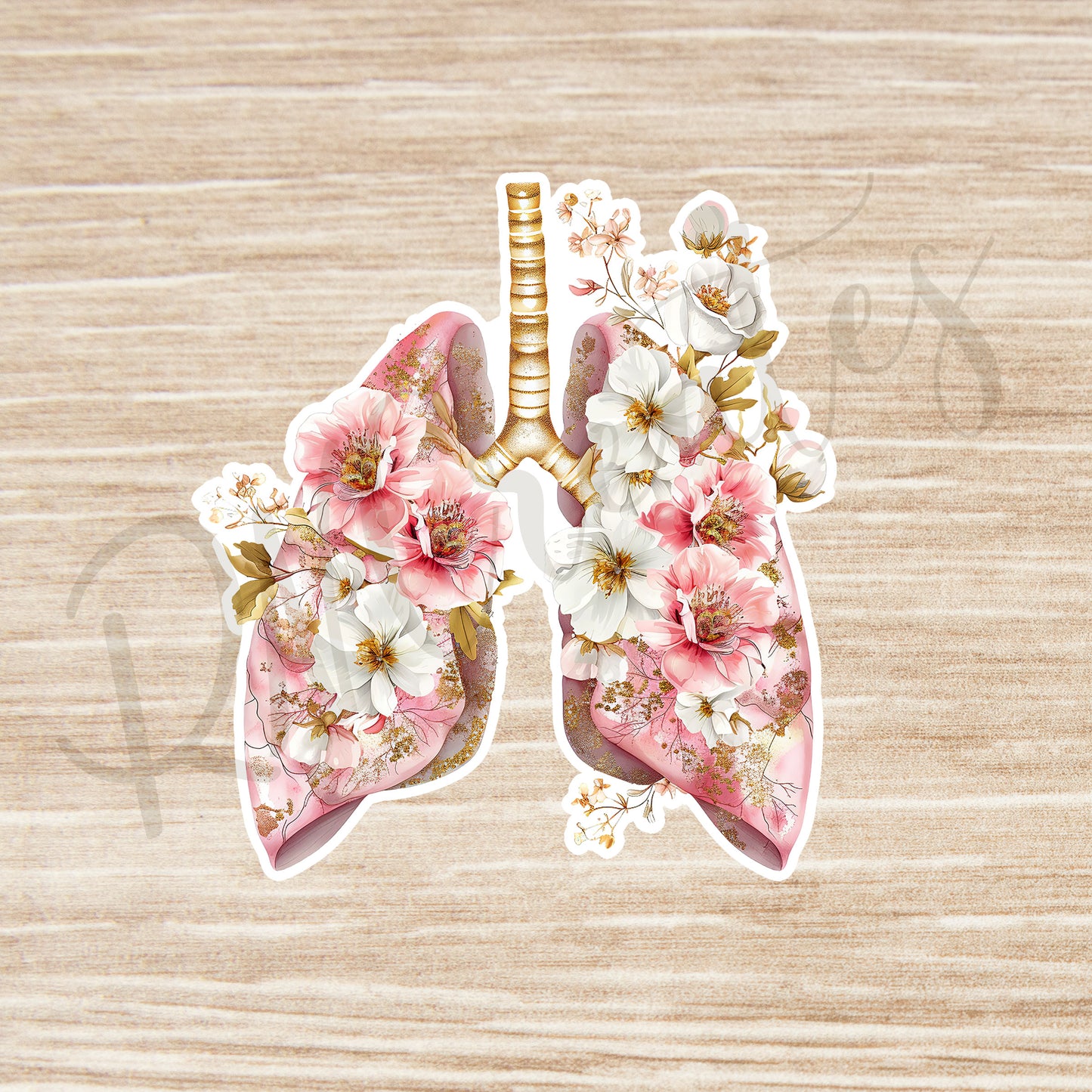 Lungs Sticker - Lungs with Flower Sticker - Anatomy Sticker -  Medical Sticker - Medical Gift - Decorative Sticker - Sticker (Copy)