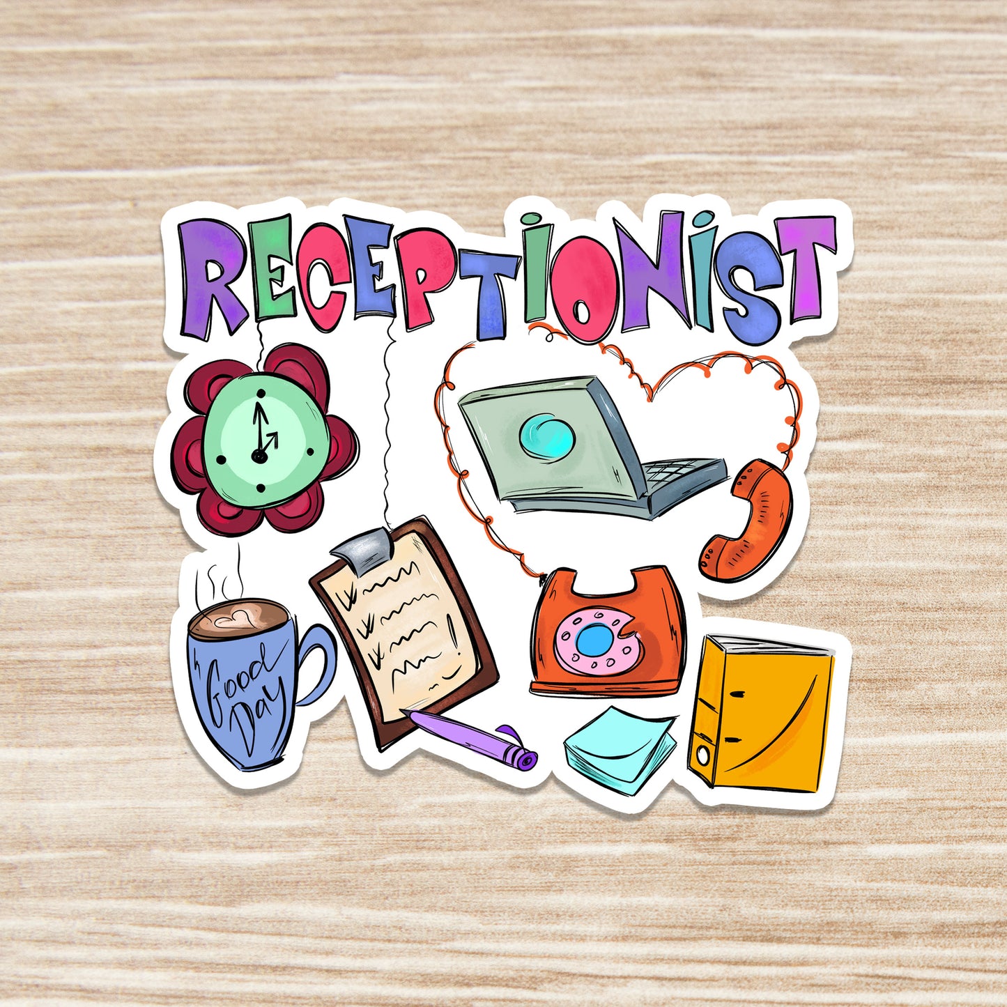 Receptionist Sticker - Decorative Sticker - Sticker