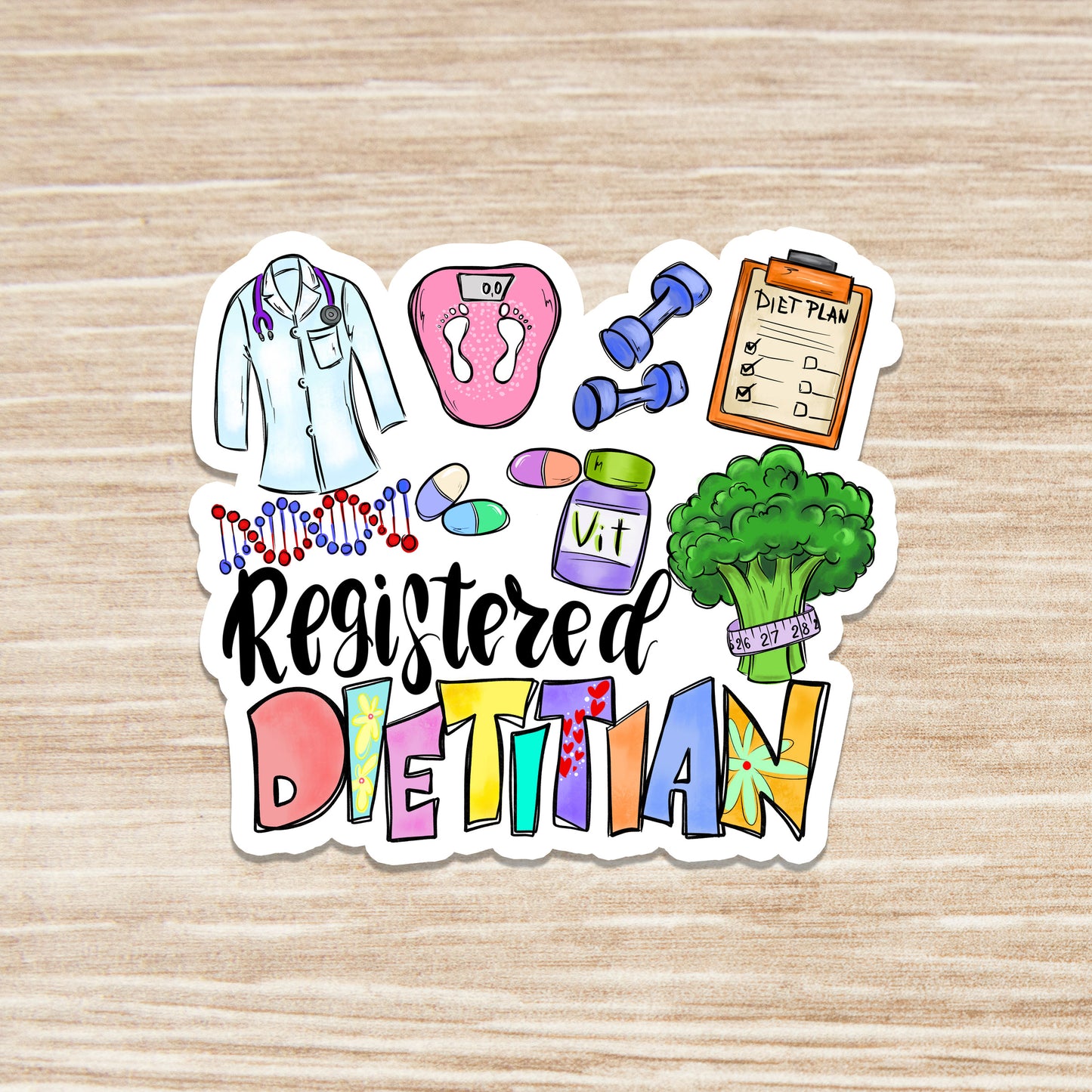 Registered Dietician Sticker - Dietician Sticker - Nutritionist Sticker - Decorative Sticker - Sticker