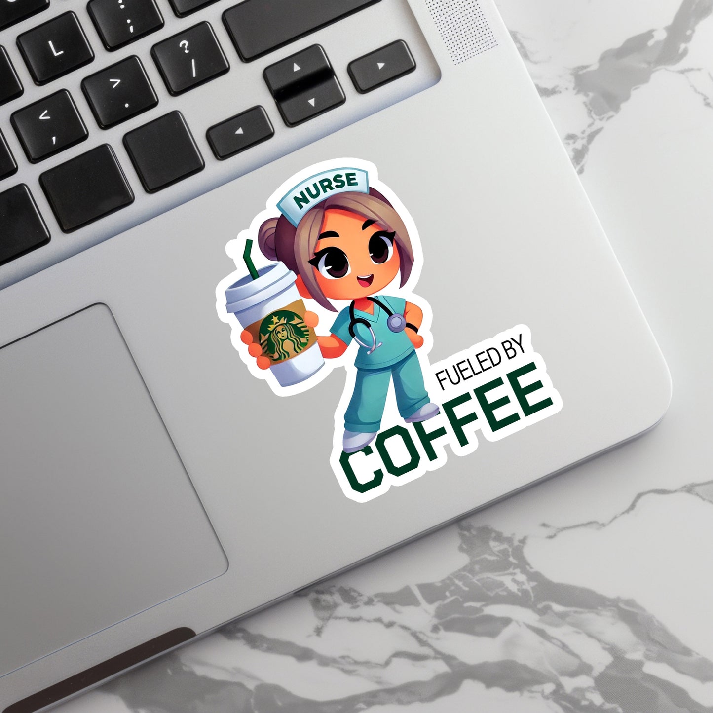 Fueled by Coffee Nurse Sticker - Nurse Sticker - RN Sticker - Nurse Gift - Decorative Sticker - Sticker