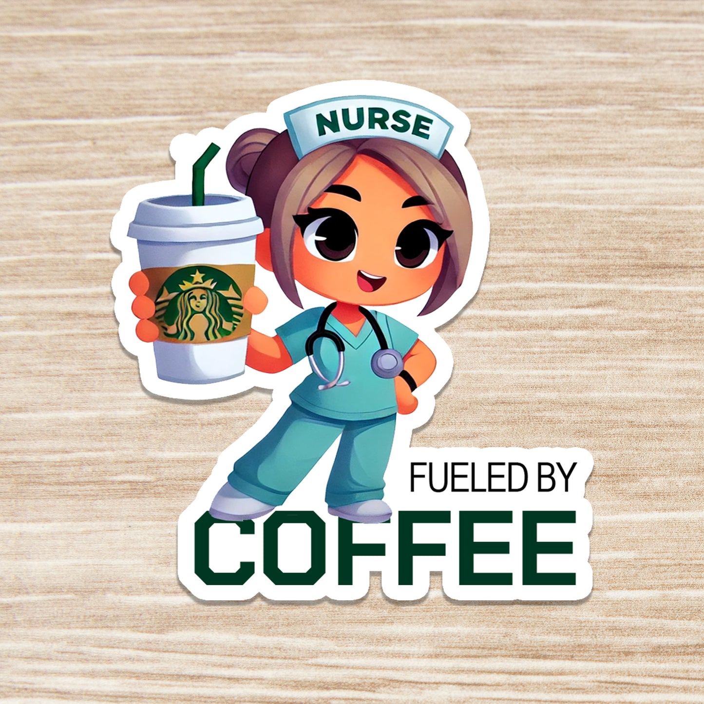 Fueled by Coffee Nurse Sticker - Nurse Sticker - RN Sticker - Nurse Gift - Decorative Sticker - Sticker