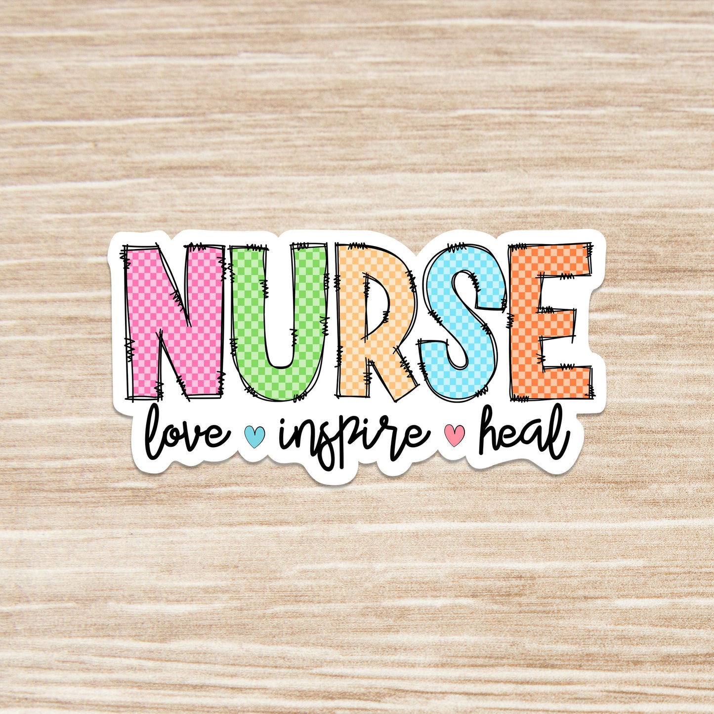 Nurse Love Inspire Heal Sticker - Nurse Sticker - RN Sticker - Nurse Gift - Decorative Sticker - Sticker